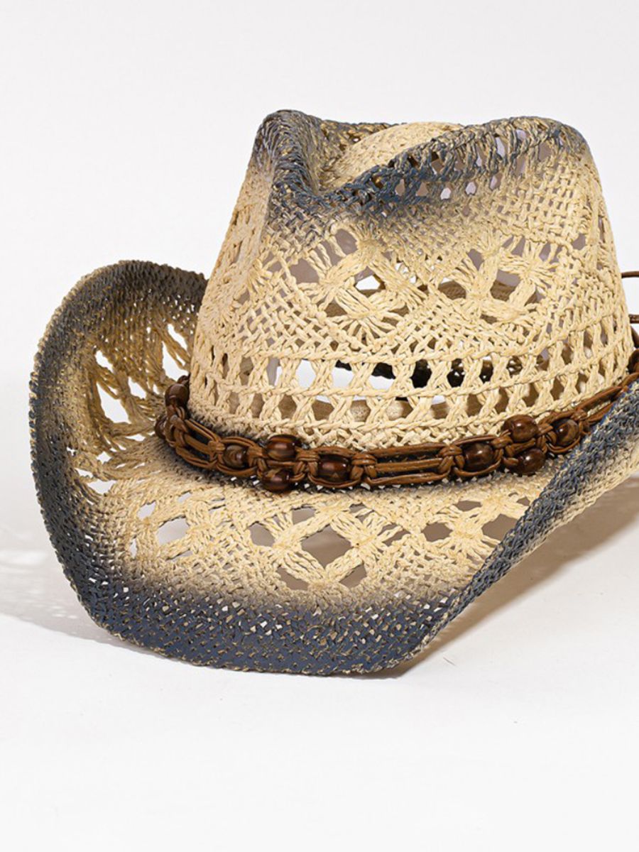 Cowboy hat Strap Wide Brim Hat Fame Cutout Rope  Breathable Comfortable Unisex casual desert outfit