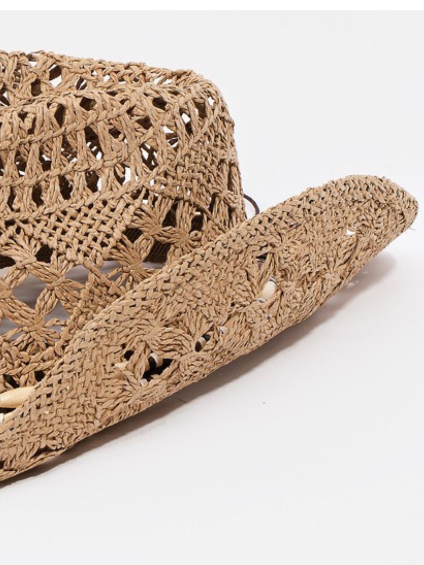 Straw Hat Fame Cutout Strap Weave cowboy desert country style everyday