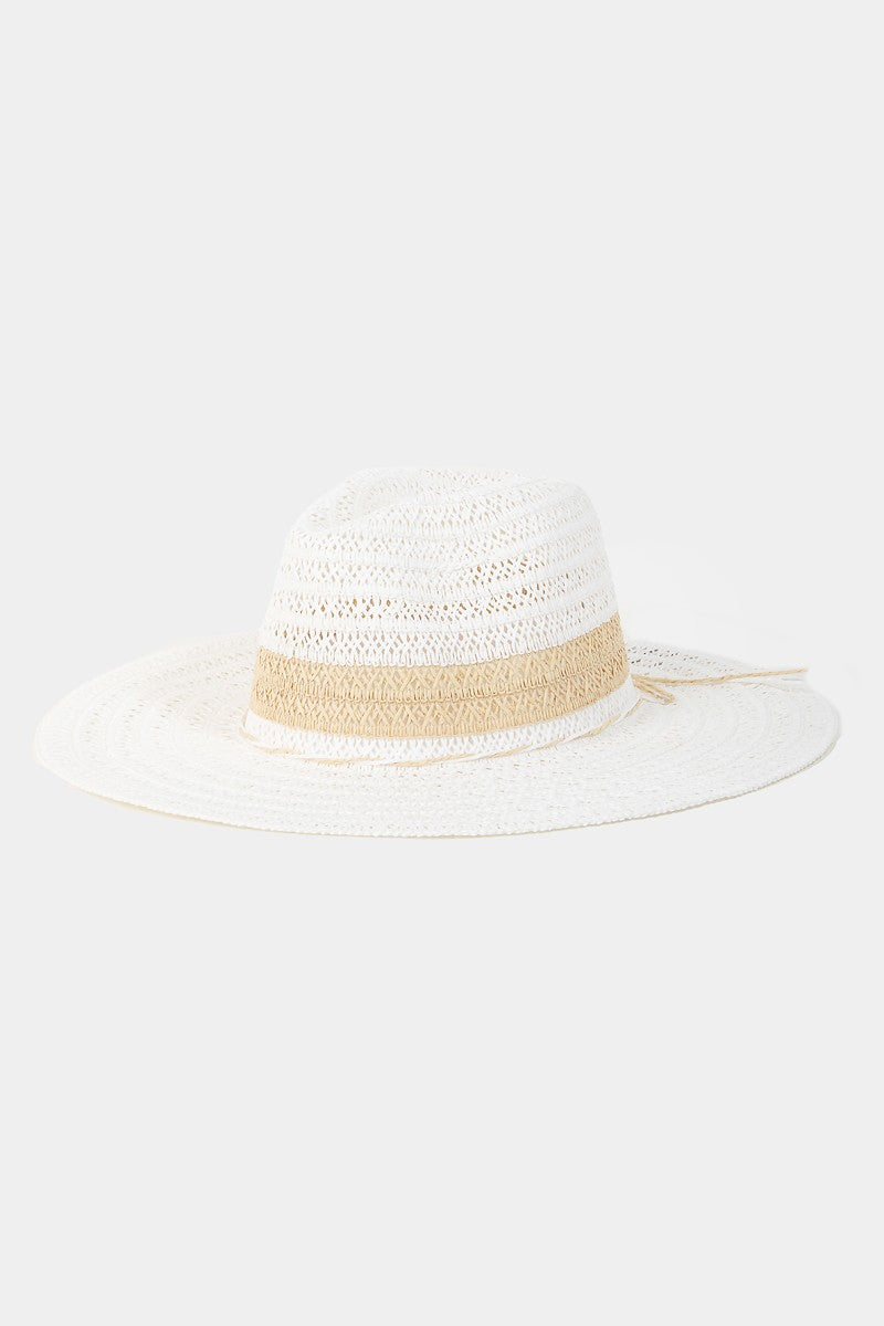 Sun Hat Straw Fame Braided Contrast  every day outfit summer vibes