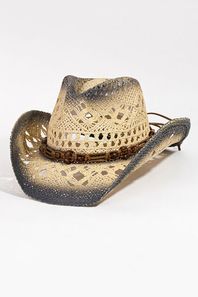 Cowboy hat Strap Wide Brim Hat Fame Cutout Rope  Breathable Comfortable Unisex casual desert outfit