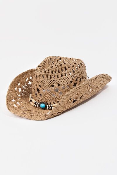 Straw Hat Fame Cutout Strap Weave cowboy desert country style everyday