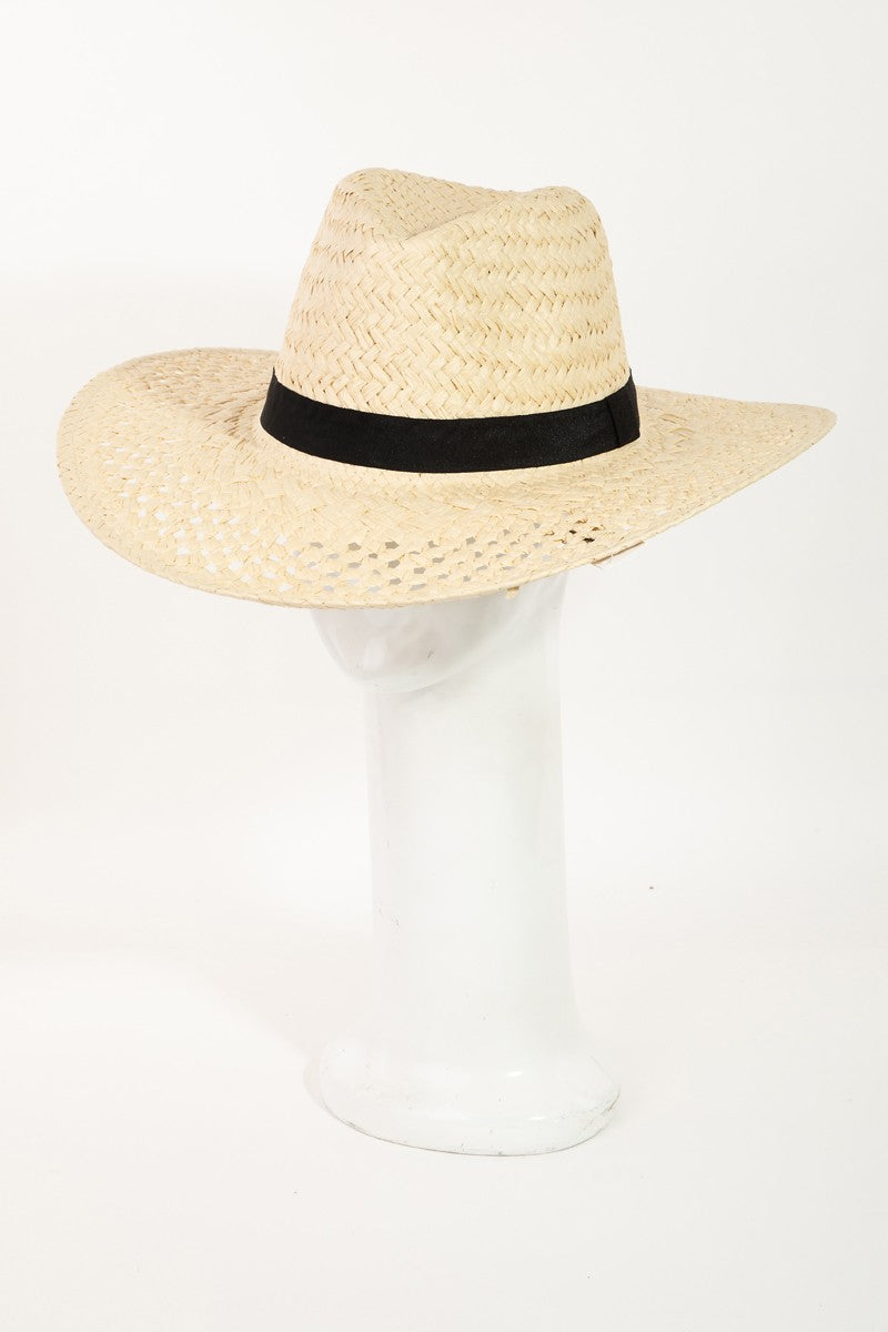 Straw Sun Hat Basket Weave for the Beach or Gardening Walking Around in the Desert