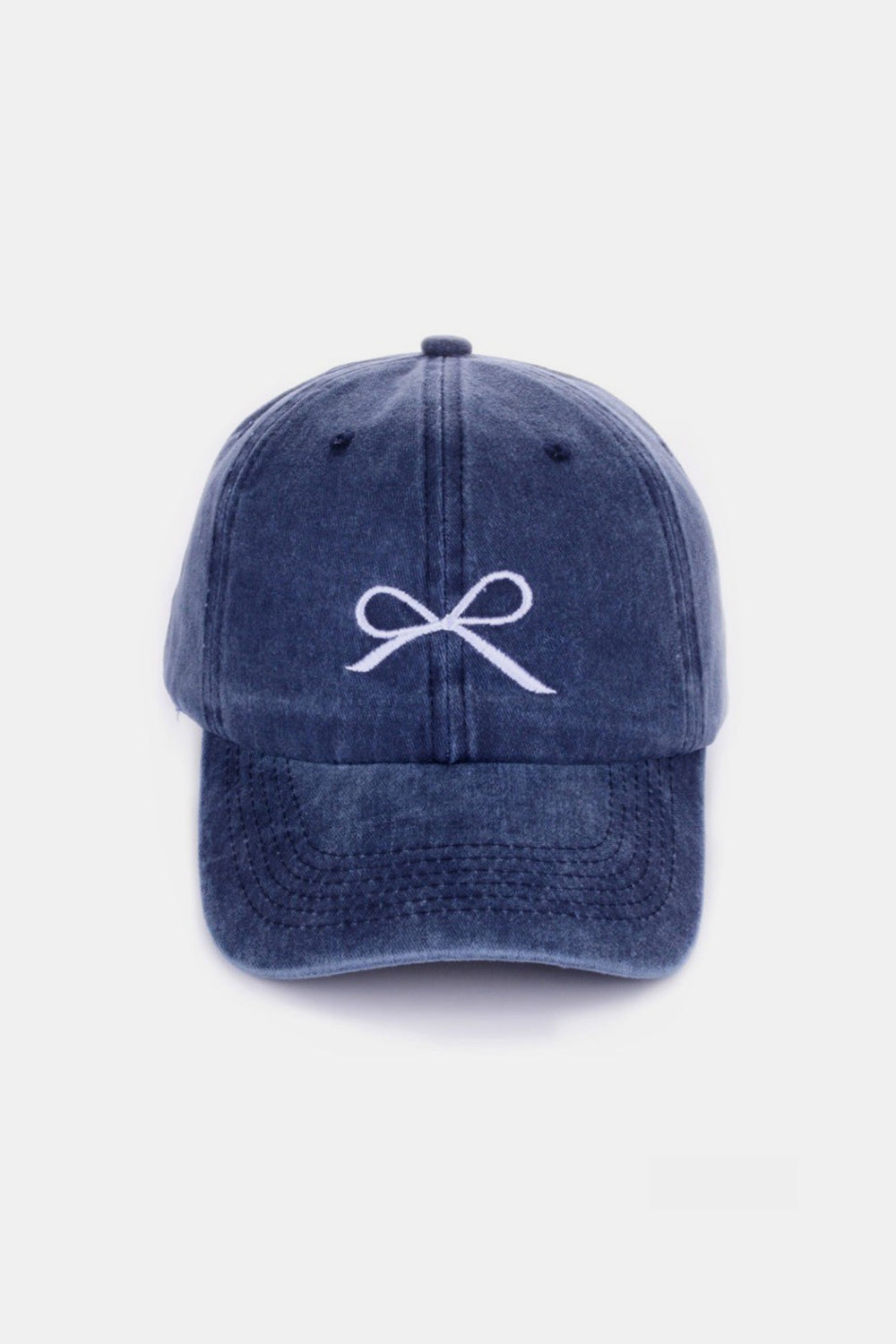 Cute Cap Everyday Casual Outfit Zenana Bow Embroidered Washed Cotton Caps