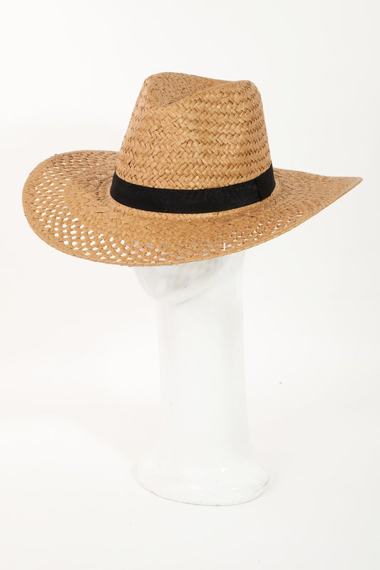 Straw Sun Hat Basket Weave for the Beach or Gardening Walking Around in the Desert