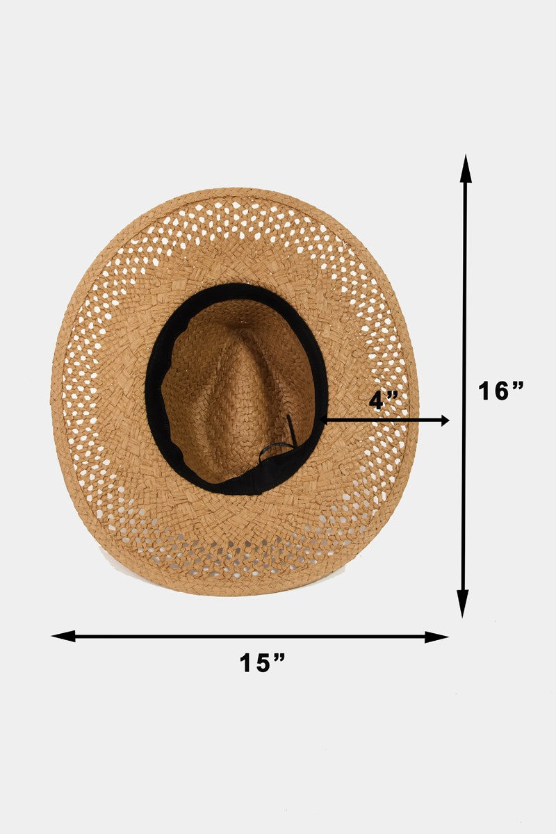 Straw Sun Hat Basket Weave for the Beach or Gardening Walking Around in the Desert