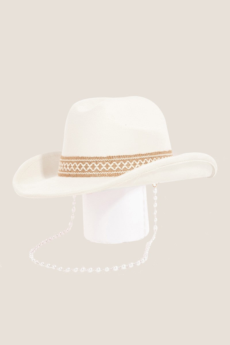 Cowboy Hat for Everyday Outings Wester Style with Adjustable Band Fame Ornate