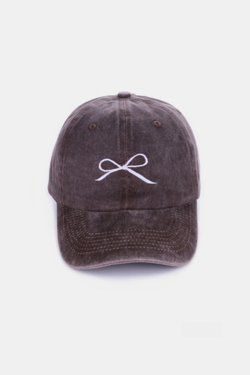 Cute Cap Everyday Casual Outfit Zenana Bow Embroidered Washed Cotton Caps