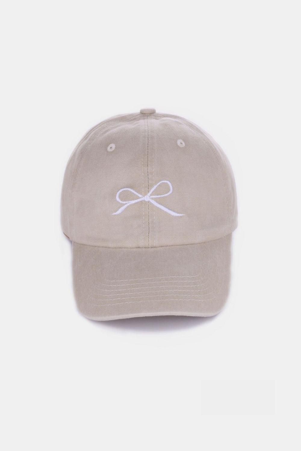 Cute Cap Everyday Casual Outfit Zenana Bow Embroidered Washed Cotton Caps