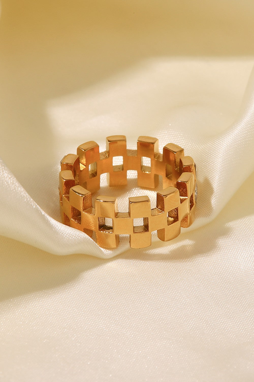 Contrast Stainless Steel 18K Gold-Plated Ring