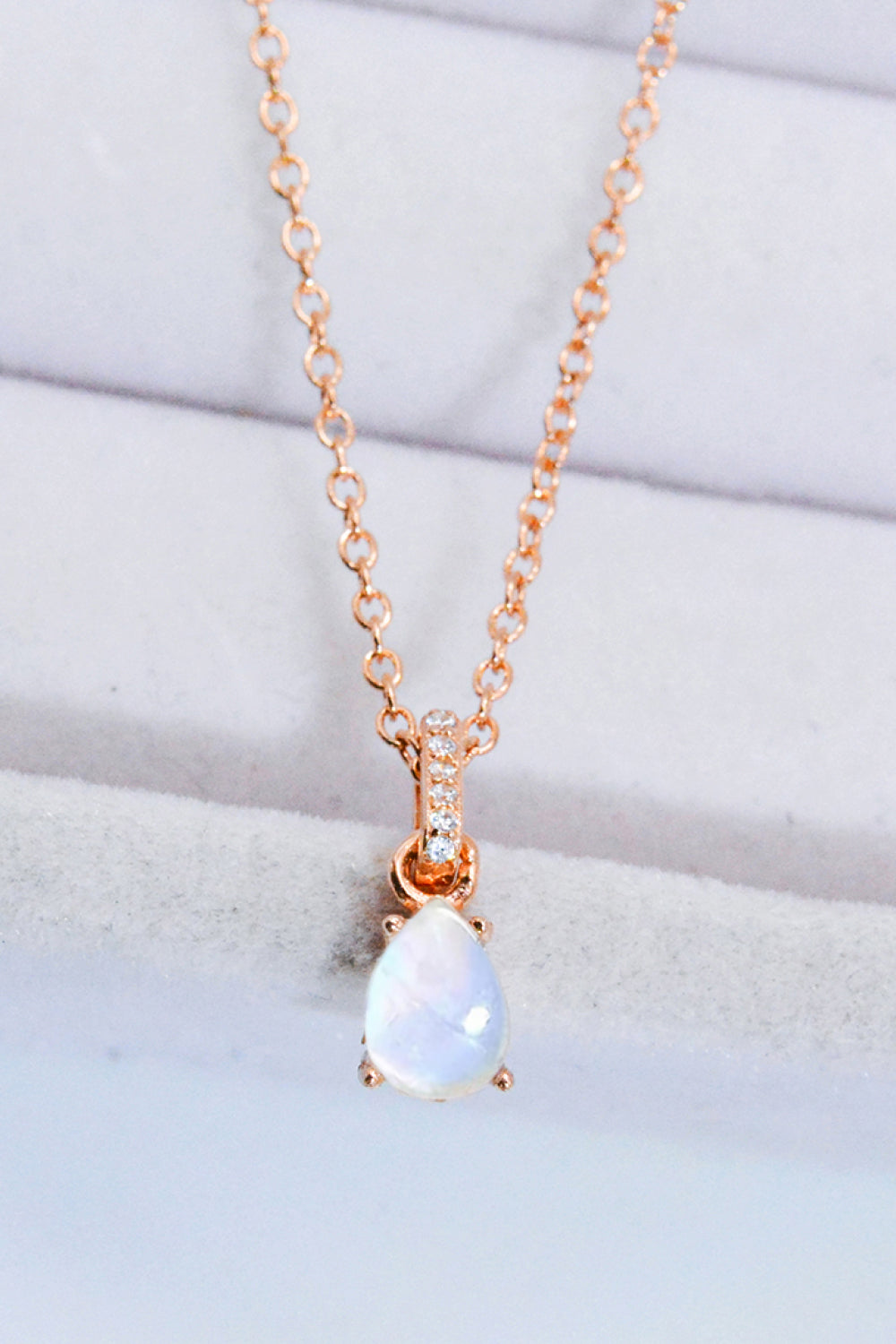 Moonstone Teardrop Pendant Necklace