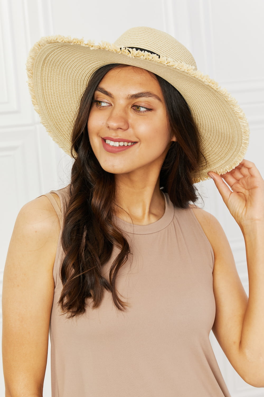 Straw Hat Summer Fall Fame Time For The Sun casual chic outfit