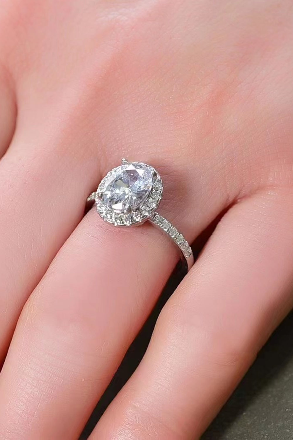 2 Carat Moissanite 18k Platinum-Plated Ring