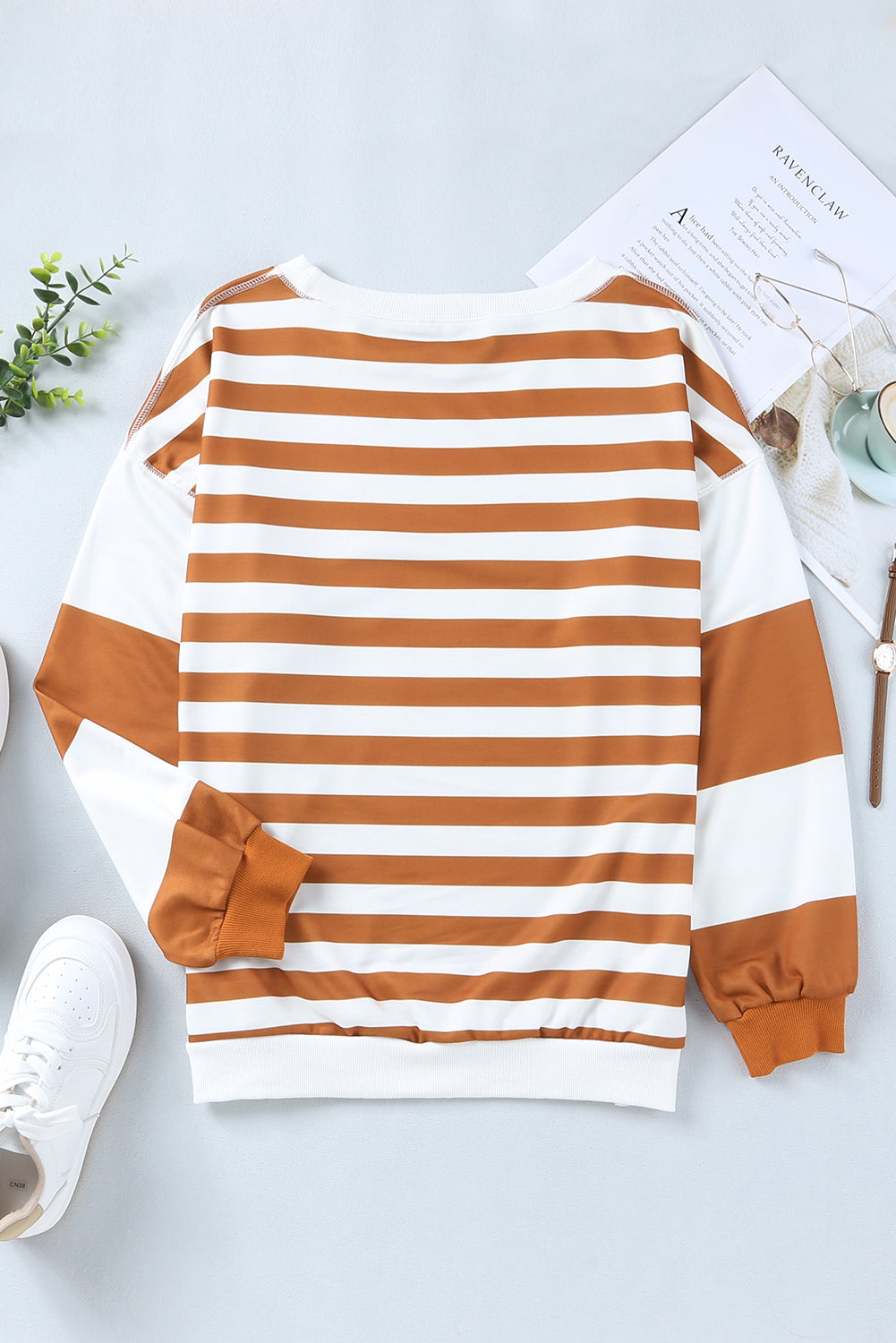 Striped Dropped Shoulder Sweatshirt