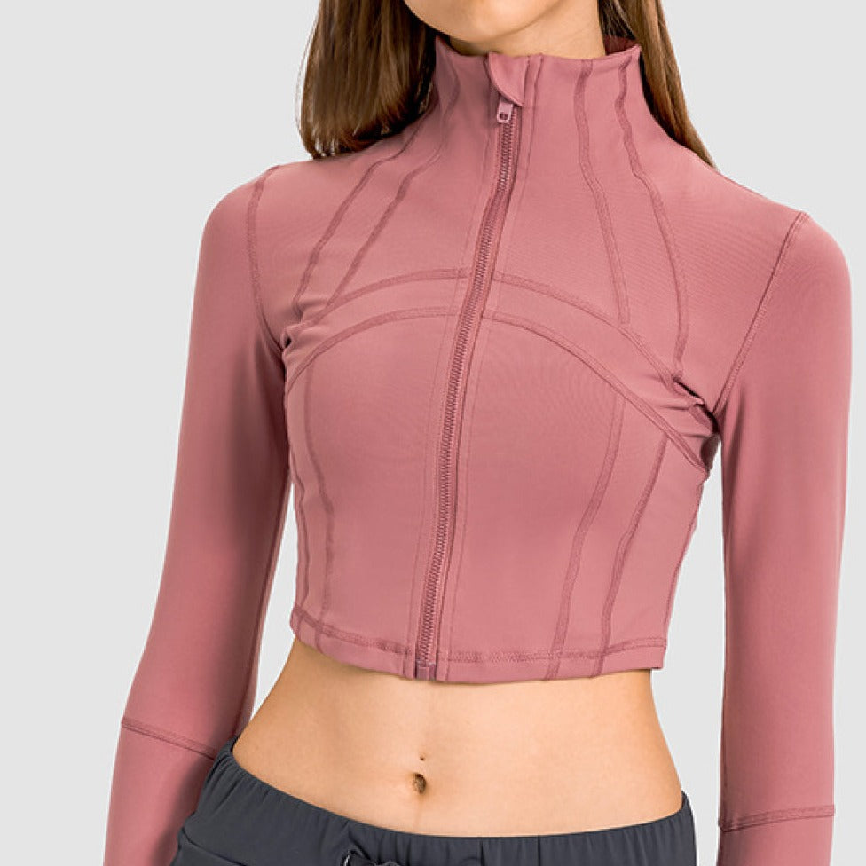 Zip Front Cropped Sports Jacket